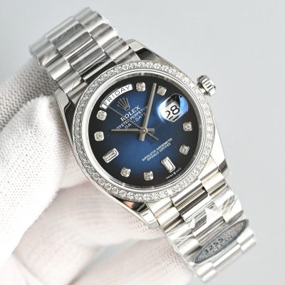 Rolex Daydate Replica with Blue Dial 3255 Movement 904L Steel 36mm 5L27K422 Gold Watch